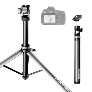Leekai LK56 Auto Pop-Up Light Stand, 83.9''/213cm Aluminum Alloy Adjustable Tripod, Extendable Camera Phone Tripod with Extra 1/4" Screw for Travel, DSLR Camera, Ring Light, Video Rig, Max Load 20 lbs