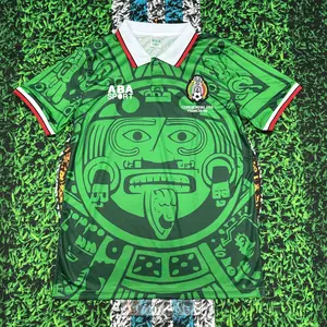 1998 Mexico Soccer National Team Home Green Nostalgia Soccer Jersey #2 Suarez #3 Sanchez Classic Breathable Quick Dry Soccer Jersey