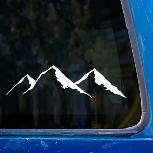1PC Outdoor Enthusiast Exclusive Mountain Silhouette Car Sticker Truck Decal For Off-Road Bodies/Outdoor Gear Bags/Notebooks/Luggage Minimalist Mountain Elements Boost Outdoor Exploration Vibe Car & Outdoor Accessory Exclusive Hobby Decor