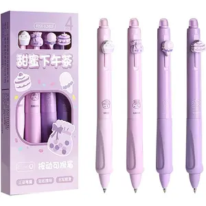 4 count Cute Retractable Erasable Gel Pens Fine Point 0.5mm Blue Inks Make Mistakes Disappear for Writing Planner and Crossword Puzzles (, Blue)