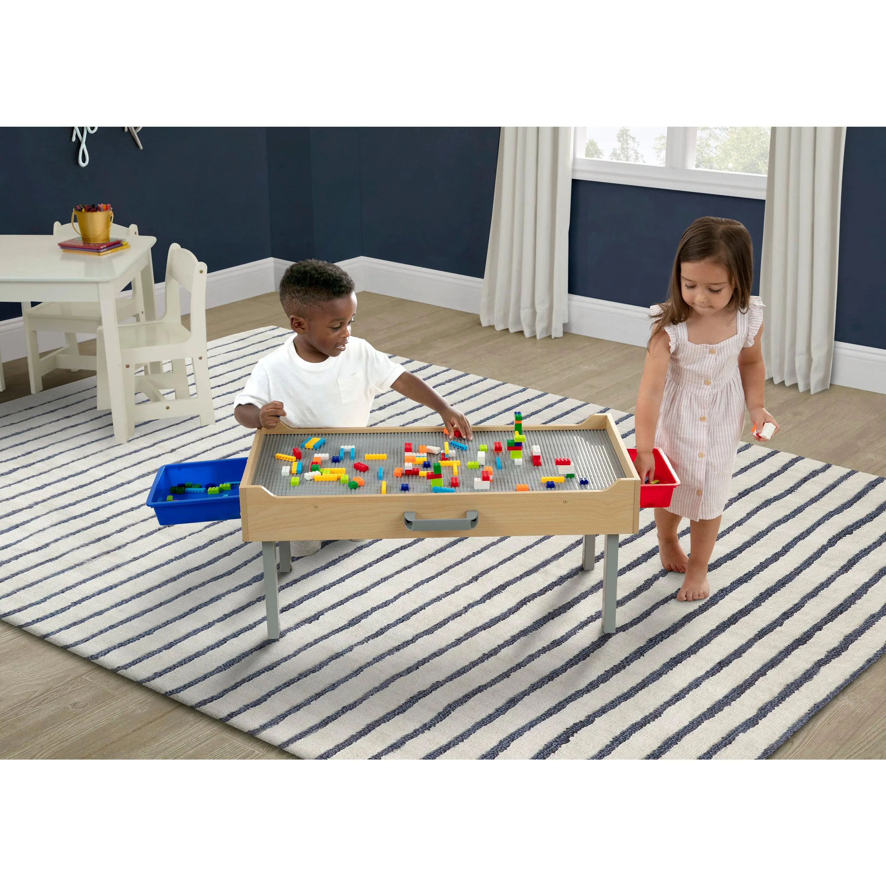 Play N Store Building Bricks Play Table with 100+ Play Bricks Included Play N Store Building Bricks Play Table with 100+ Play Bricks Included