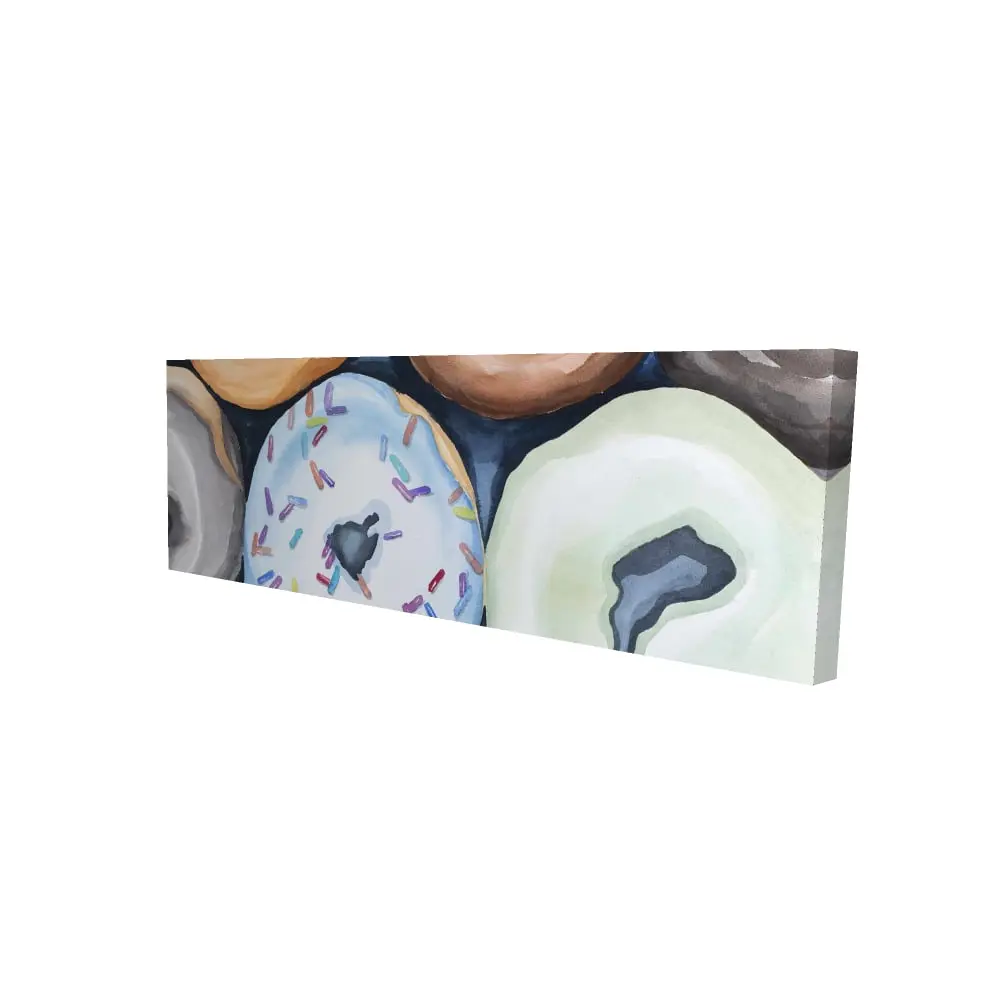 Begin Home Decor 2080-1648-GA88 16 x 48 in. Watercolor Doughnuts Canvas - Bedroom Decor - Illustrative Art