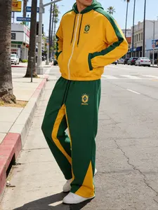 Men's Casual Zip Hoodie Set, Sportswear, Brazilian Clothing, Men's Sports Wear, Running Clothes, Fitted Blouse, Regular Length