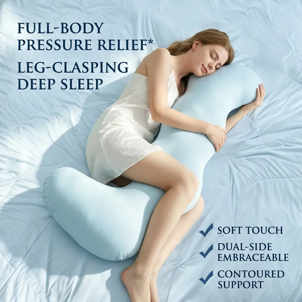 Soft Ergonomic Side Sleeper Pillow – Body Support for Comfortable Bedroom Sleep