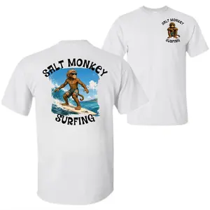 Salt Monkey Surfing 2 Sides T Shirt, Summer Shirt, Surfing Sweatshirt, Graphic Tee, Unisex Shirt, For Women Men Hoodie, Unisex Sweater Pullover Tee