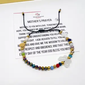 Mothers Prayer Bracelet, Mothers Bracelet, Mothers day Gift, Christian Bracelet, Cross Bracelet Women, String Bracelet, Religious Catholic Charm Bracelet, Beaded Bracelet (Copia)