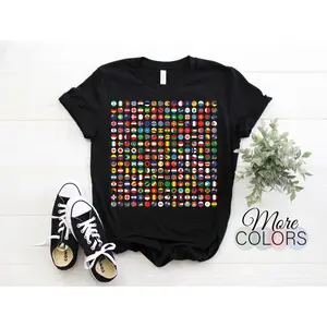 World Flags T-Shirt for Men & Women, 100% Cotton International Graphic Tee, Unisex Travel & Geography Shirt, Soft Casual Everyday Top