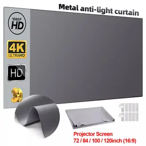 ALR Projector Screen Front View Only Gives Best Clarity, Side View Within 30° Only, 84-120 Inch, Easy Crease Removal，Perfect for Home Theater Daytime Use Anti-Light Projector Screen