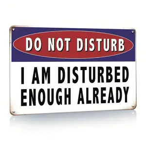 "Do Not Disturb" Aluminum Sign - Funny Privacy Warning - Durable Rust-Free Wall Art for Bedroom, Home Office & Man Cave - Gamer Room Decor