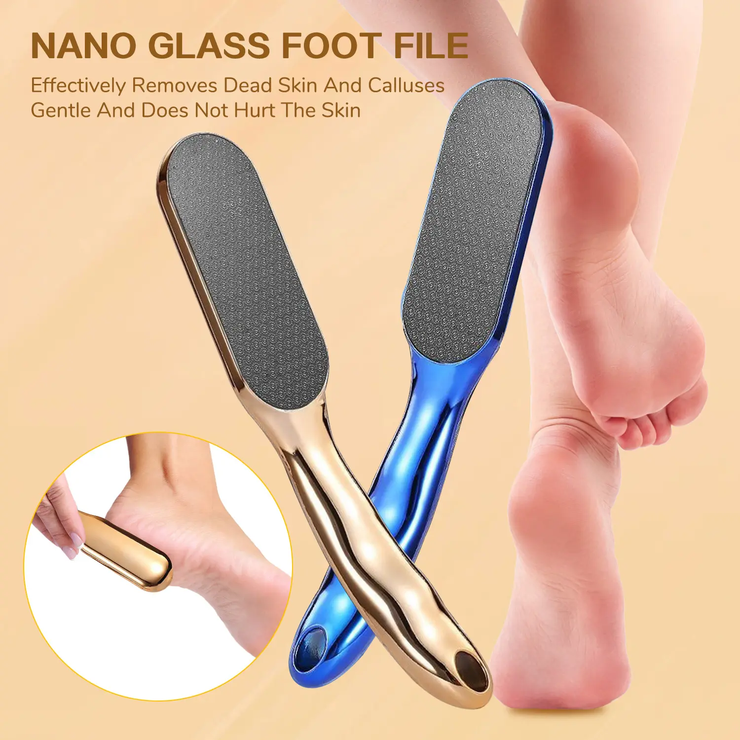 Foot File,The Thai Life Exfoliates and Softens Callused and Cracked Feet,Manicure Nail Foot File Callus Pedicure Hard Skin Pedi Remover Soft Foot Care