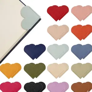 30 Packs Leather Heart Book Marks for Reading Women - Cute Bookmarks for Book Lovers - Unique Gifts for Women (Solid Color)