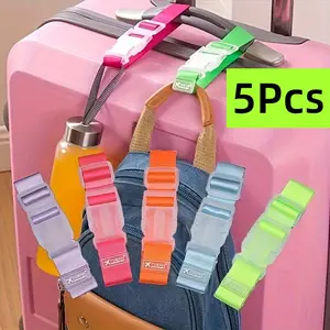 5-Pack Adjustable Travel Luggage Straps, Quick Release Buckle, Lightweight Nylon, Secure Backpack & Suitcase Ropes, Outdoor Adventure Gear