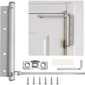 Automatic Door Closer Stainless Steel Soft Close Safety Spring Door Closer for  Hotel with Screws, Brushed Nickel