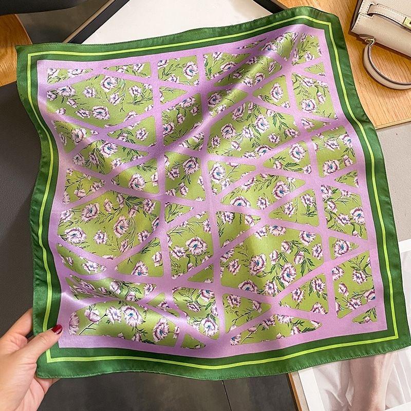 Women’s headscarf, silk scarf, sleep scarf, genuine silk scarf, square scarf, thin, soft, comfortable, fashion accessory, women’s square-neck scarf, for fashion enthusiasts, classic design, suitable for stylish decoration, ideal for commuting outfits, gif