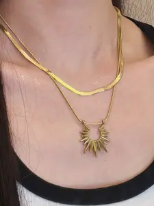 Luxury Dual-Layer Titanium Steel Necklace, Unisex Fashion Jewelry, Perfect for Travel, Parties, Gifts, Versatile Neck Chain