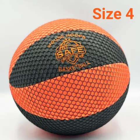 HouseHoops Size 4 Soft Indoor Basketball - Ball Sports Equipment, Deflated Ball, Inflatable, Realistic Feel & Bounce, Kids Fit Indoor Play, Girl Gift
