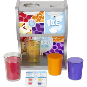Thirst Quencher Wooden Drink Dispenser with Juice Inserts, Ice Cubes & Play Kitchen Accessories, Preschool Learning Toys for Girls & Boys 3+ - FSC Certified