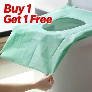 Buy 1 get 1 free | Disposable toilet seat covers, travel pack: 10 pieces per pack, total two packs | No adhesive needed, easier to use | Waterproof | Large size disposable toilet seat covers for adults and children, individually packaged, suitable for