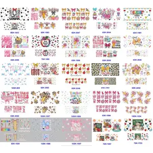 45pcs--25pcs UV DTF School Mini Cup Keychain Stickers Decorative Wraps For DIY Craft As Pictures Showed + 20pcs Mini Cup Keychains