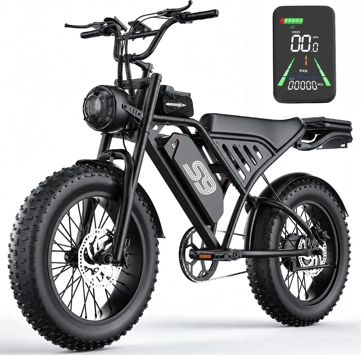 Adult 20-in Fat Tire Electric Mountain Bike, Sports & Outdoor Leisure Cycling Equipment