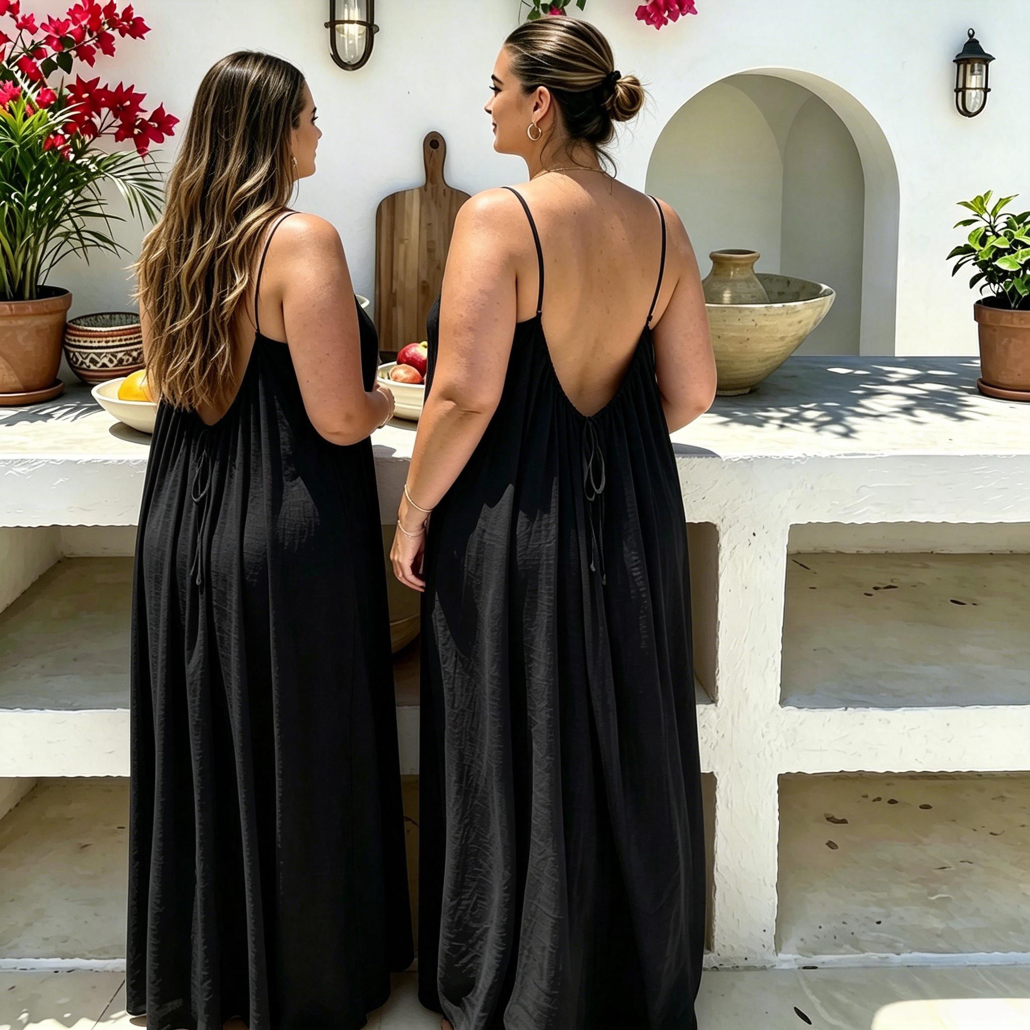 S-2XL Women's Solid Color Cami Lounge Dress, Elegant Sleeveless Sleepwear Dress for Summer, Ladies Sleepwear for Indoor Wear