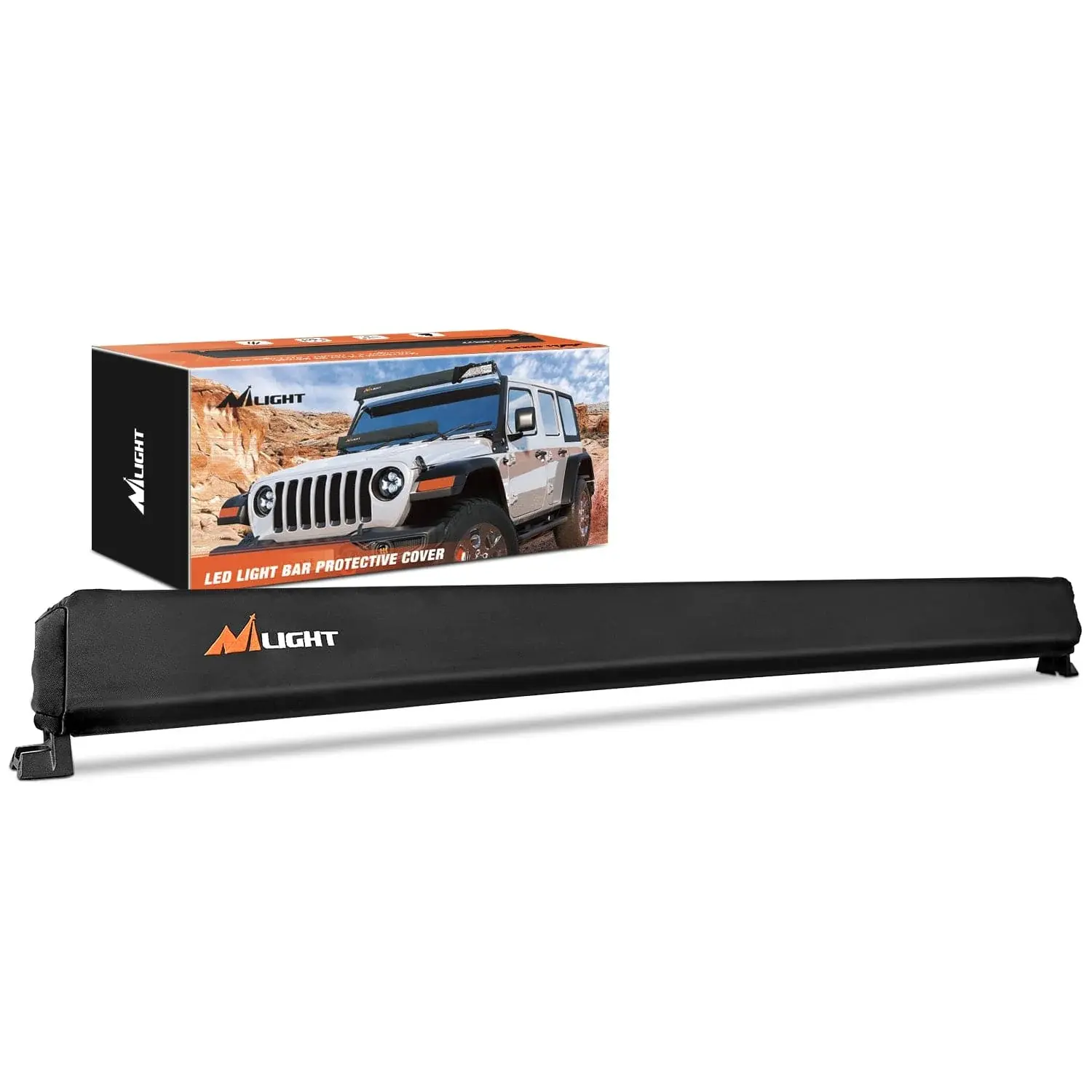 Nilight Nylon Oxford LED Light Bar Cover - 52in/54in for Straight/Curved Bars, Waterproof, Dustproof, Scratch-Proof, Magic Sticker, Outdoor Protection Vehicle Accessory