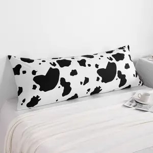 1 Body Pillowcase for All Seasons, Brushed Microfiber, Soft & Durable Long Pillowcases for Side Sleepers, Room Decoration,Black White Pattern
