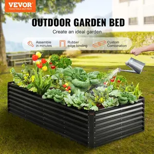 【Spotlight Day】VEVOR Metal Raised Garden Bed Kit, Various specifications, Outdoor Large Planter Raised Beds for Gardening Vegetables Flowers with Open Bottom and Planting Tools