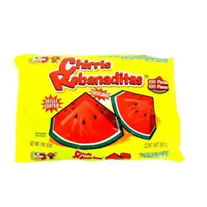 Chirris Rebanaditas Watermelon with Chilli Hard Candy - 100 ct Snack Sweet Candies Bonbon Spicy