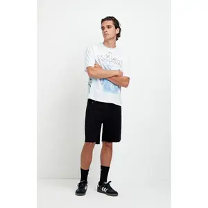 Pacsun Men's Harrison Cutoff Baggy Jean Shorts Stretch Black