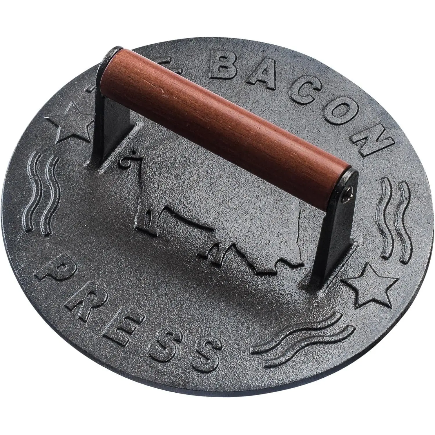 Heavy-Duty Cast Iron Burger Press 8.5 Inch Round Burger Smasher, Grill Press for Cooking Burgers, Bacon, Sandwiches, Steak, Ground Beef, Meats, Sausages, and So On