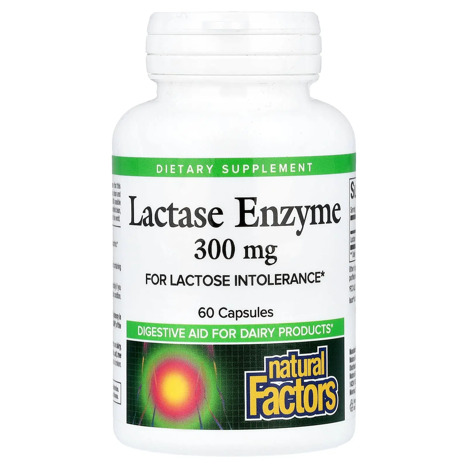 Natural Factors Lactase Enzyme, 300 mg, 60 Capsules