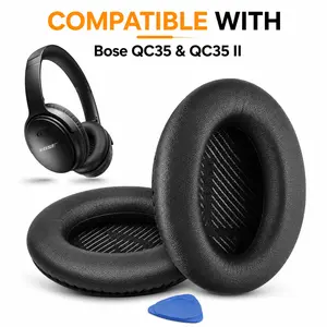 Earpads, Bose QuietComfort 35 (QC35) & Quiet Comfort 35 II (QC 35 ii) Headphones, EarPads Cushions with Noise Isolation Memory Foam, Softer Protein Leather, Added Thickness