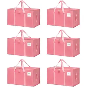 Moving Bags Heavy Duty Bubblegum Pink – Large Packing Bags for Moving, Extra Large Storage Totes with Zippers and Handles