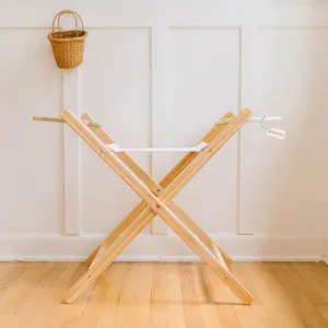 Stationary Stand Bundle: Liner, Sheet, &  Stationary Bassinet Stand- Natural Pine