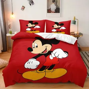 [mothers day gift ideas] Disney Classic 3-Piece Printed Duvet Cover Set (1 * Duvet Cover + 2 * Pillowcases, No Filling Included), Suitable for Home Bedroom, Guest Room, Dormitory Decoration, Three-Piece Bedding Set