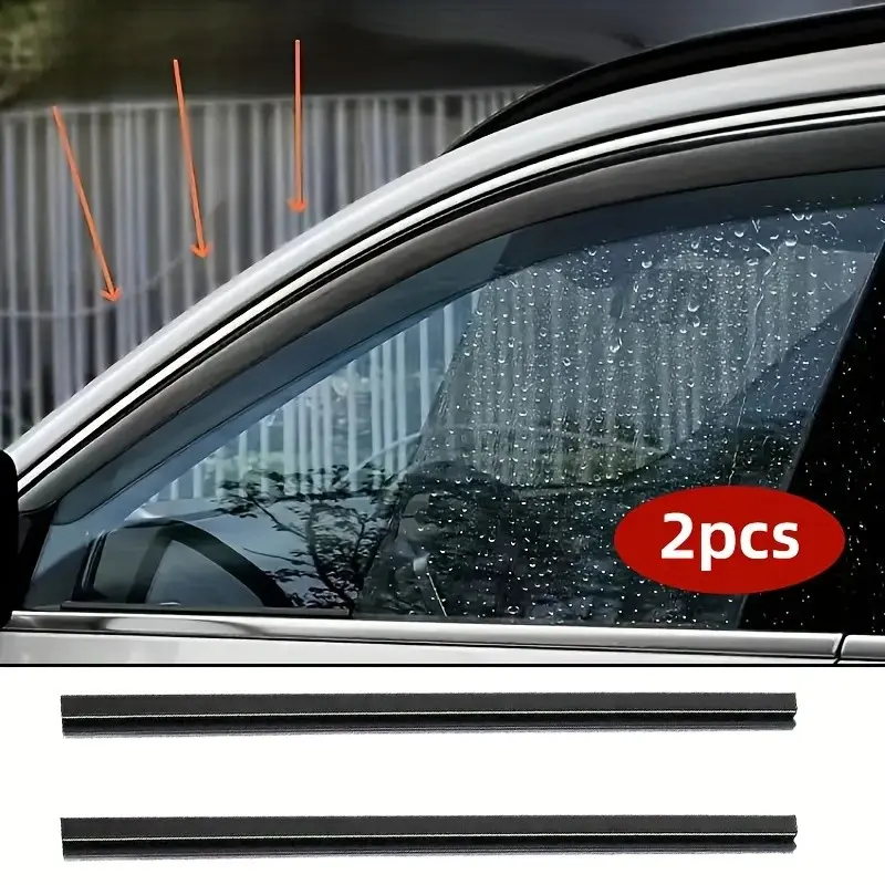 2-Pack Car Side Window Wipers, Universal Replacement Rain Wiper Blades for Driver and Passenger Windows, Automotive Weatherstrip Accessories