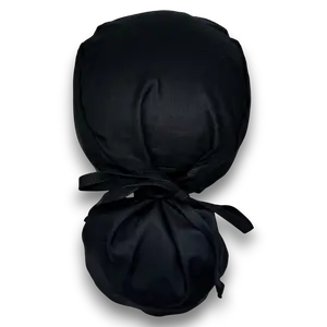 Black Ponytail scrub cap for women with satin lined option by Paradise Caps.