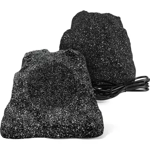 Outdoor Rock  Speakers Wired IPX7  400 Watt  Material  Weather for Deck Pool Backyard Patio Garden BBQ (1 Pair Black)