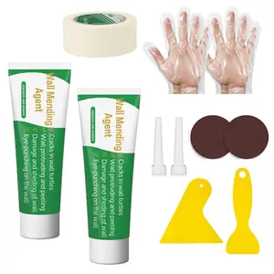 11 Pack Drywall Repair Kit, Wall Mending Agent,Wall Spackle with Scraper Sandpaper Disposable Gloves Masking Tape, Wall Surface Hole Fill Quick and Easy Solution