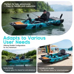 9.42ft Fishing Kayak Pedal Drive Single Person PE Kayak with Safety Lock Stable Angler Kayak for Lake Outdoor Fishing