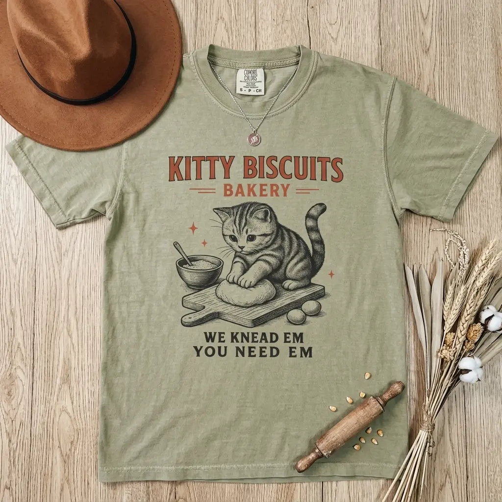 Comfort Colors Cat Shirt, Funny Cat Shirt, Sourdough Shirt, Cat Meme Shirt, Cat T Shirt, Biscuit Shirt, Bakery Tee, Kitty Lover Gift Tee