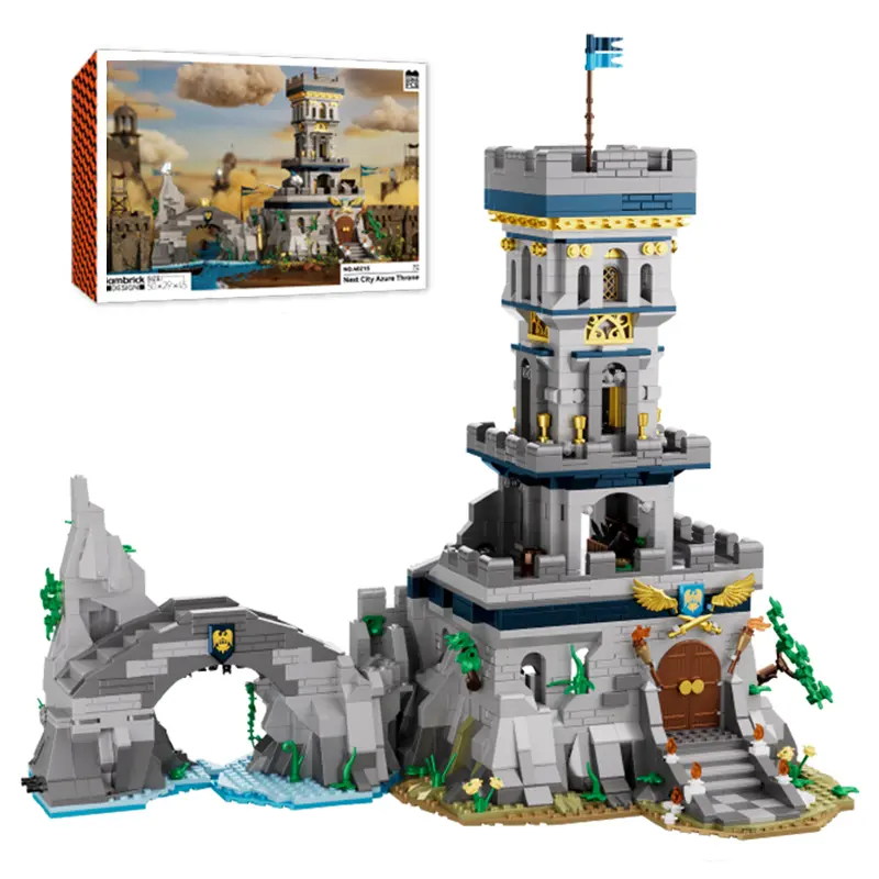 The Azure Throne Building Blocks model, 2363pcs creative Architecture Street View Building Blocks Set, Medieval Castle Model kit Collection, Great Christmas/ Birthday/ Halloween/ New Year Gift and Collectibles Set homedecor
