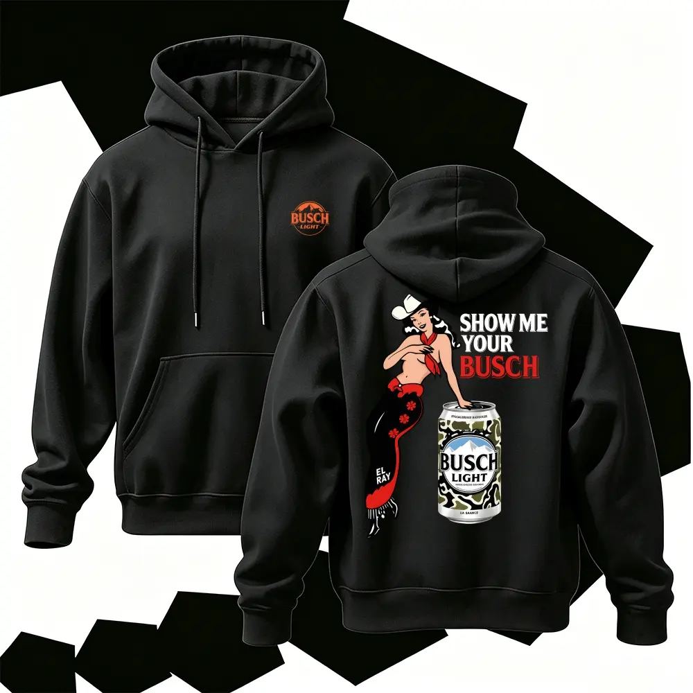 Vintage Country-Style "Beer Cowgirl" Graphic Hoodie | Southern Party Y2K Style | Country-Vibe Summer Festival Wear for Men | Fun Gift for Men – Trendy Streetwear Graphic Tee