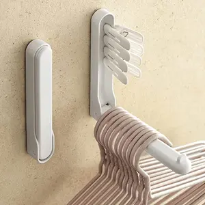 1pc Hanger Space Saver Device, Foldable Hanging Storage Organizer, Hanger Hooks Organizer & Hanger Storage Holder Comes