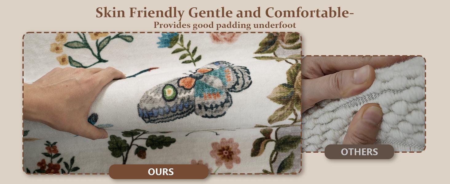 palohom Washable Area Rugs for Living Room Non Slip Bedroom Rug Carpet Low Pile Soft Non Shedding Lightweight Faux Wool Floral Rug for Entryway Dining Room Under Table Rug Runners for Hallway Kitchen Dorm Nrsery Stain Resistant Easy Care Indoor Home Decor