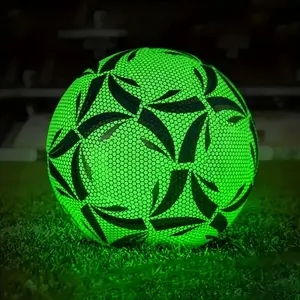 Professional PU Football Size 5, Machine Stitched Night Glow Design, Suitable for Kids Teens Adults, Perfect for Sports Enthusiasts, Soccer Balls