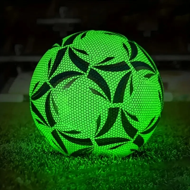 Professional PU Football Size 5, Machine Stitched Night Glow Design, Suitable for Kids Teens Adults, Perfect for Sports Enthusiasts, Soccer Balls, Football Equipment