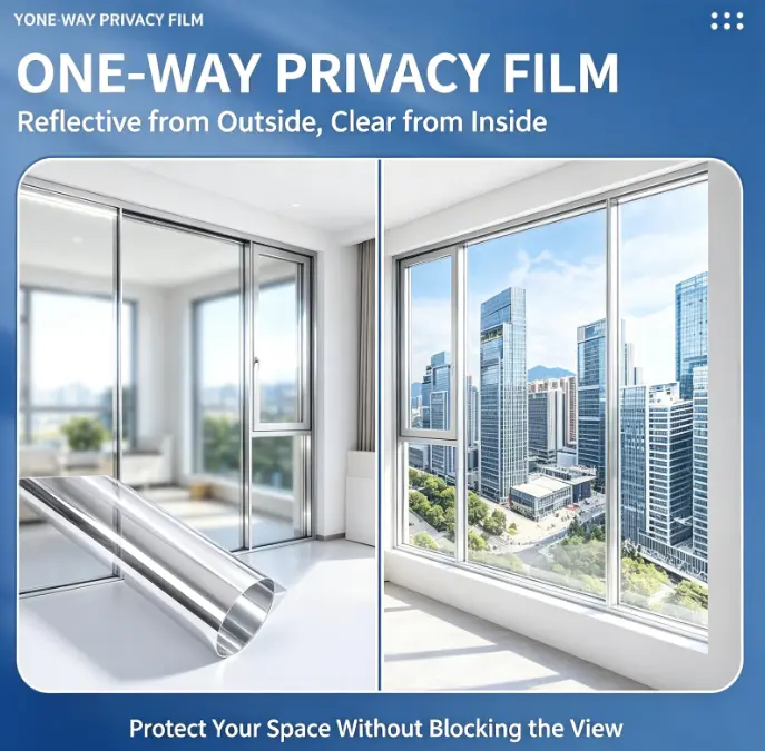Static Cling Window Film for Home & Apartment, 1-Way Daytime Privacy Accessory, See Outside Unseen In, Heat & UV-Blocking Reflective Sticker