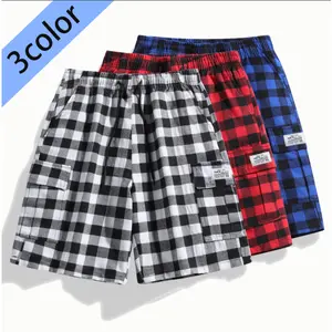 2026 New Plaid Cargo Shorts, Drawstring Waist + Patch Pocket Design, Retro Trendy Style, High Suitability for Daily Casual Wear